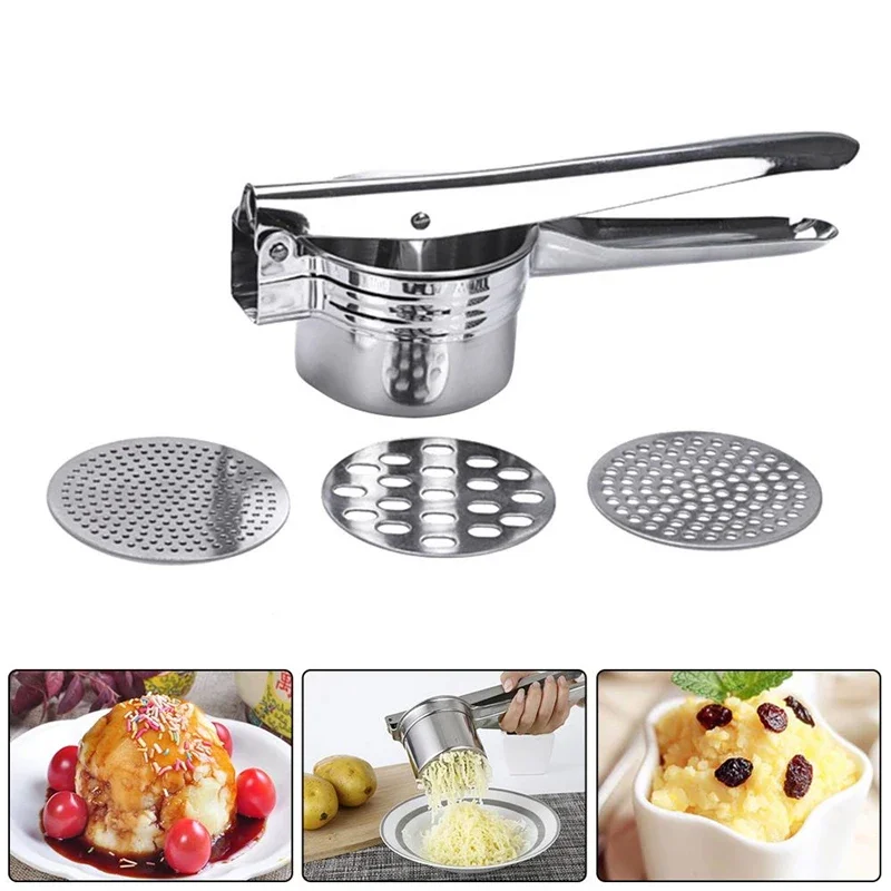 

Potato Ricer Stainless Steel Potato Masher Heavy Duty Potato Ricer Masher for Baby Food Fruit Vegetable Juicer