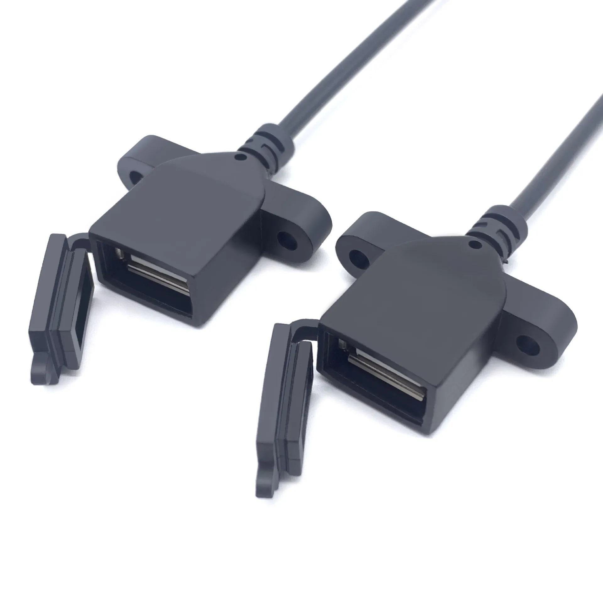 USB Female Plug Dust Proof Cover Connector Welding 2pin 22awg Line 4pin 28awg Wire Port Data Charging Interface Socket
