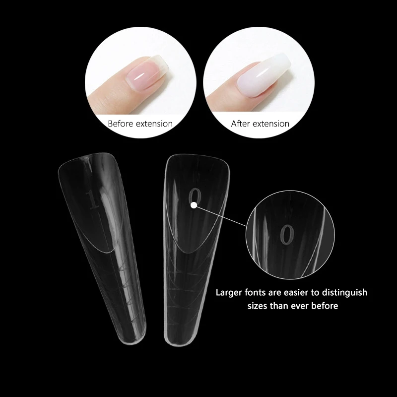 150pcs Full Cover For Extension False Nail Tips Quick Building Mold Acrylic Top Forms French Dual Nail Form With Edges Inside
