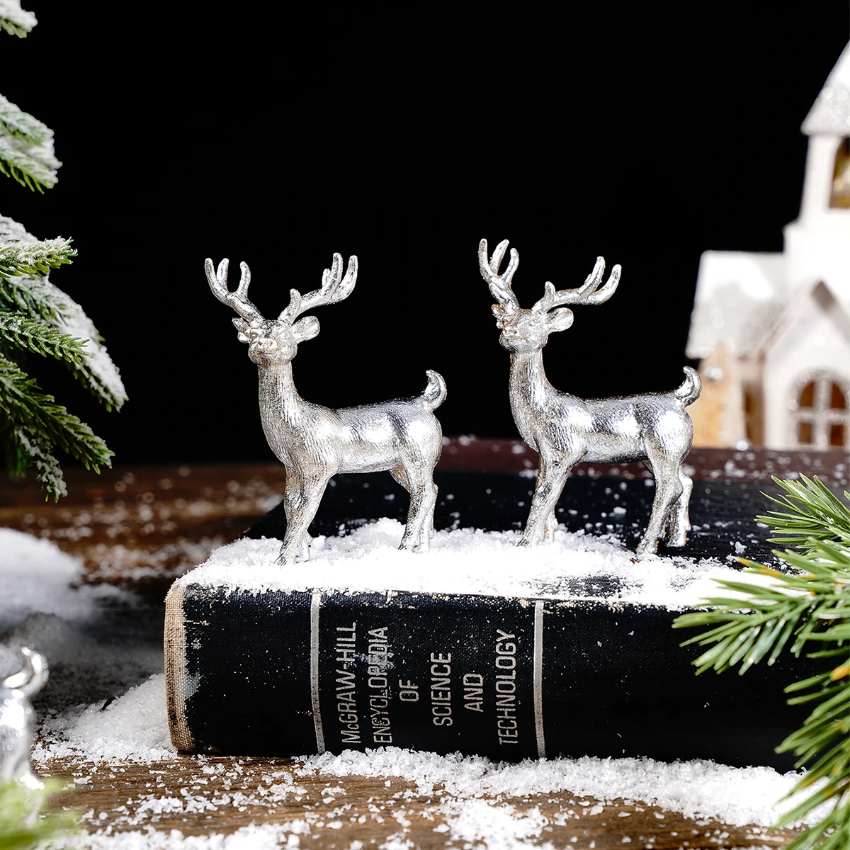 3 Stück, Weihnachts-Mini-Rentier-Harz-Ornamente, bunte dreidimensionale Hirsch-Tischdekorationen, Kunsthandwerk – Detail 8