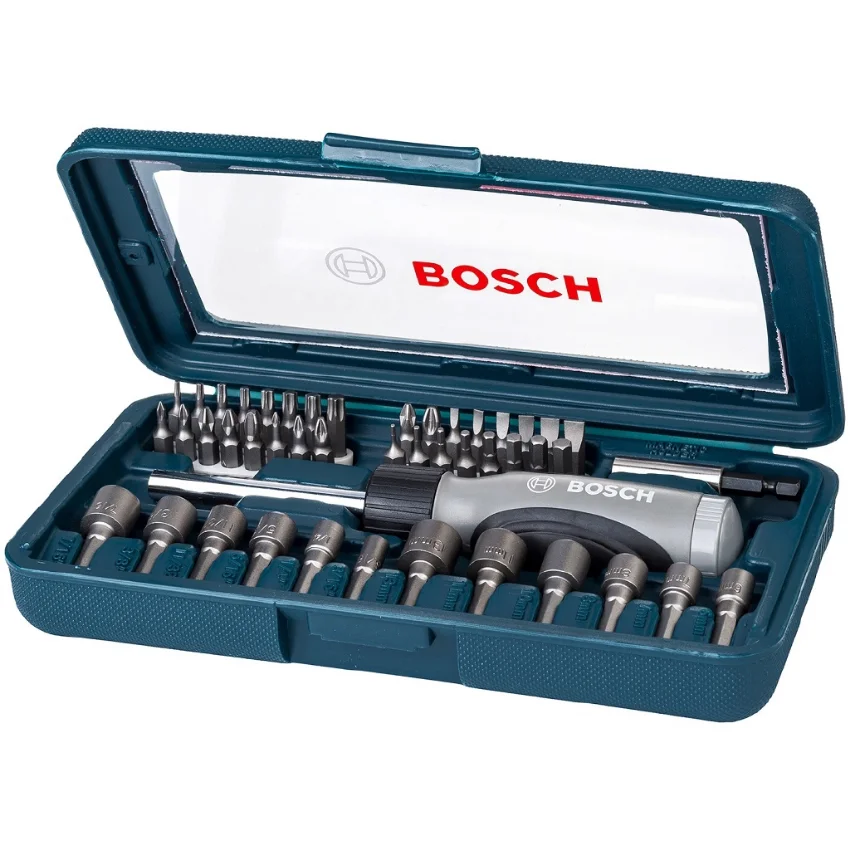 BOSCH 46pcs Screwdriver Set Hand Tool Kit Driver Screwdriver Ratchet Wrench Socket Screwdriver Combination