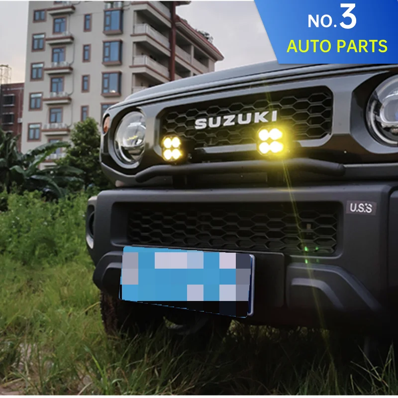 Front bar spotlights For Suzuki Jimny JB64 Sierra JB74W 2019 2022 Led Light Bar Mounting Bracket Front Bumper Grills Spotlight