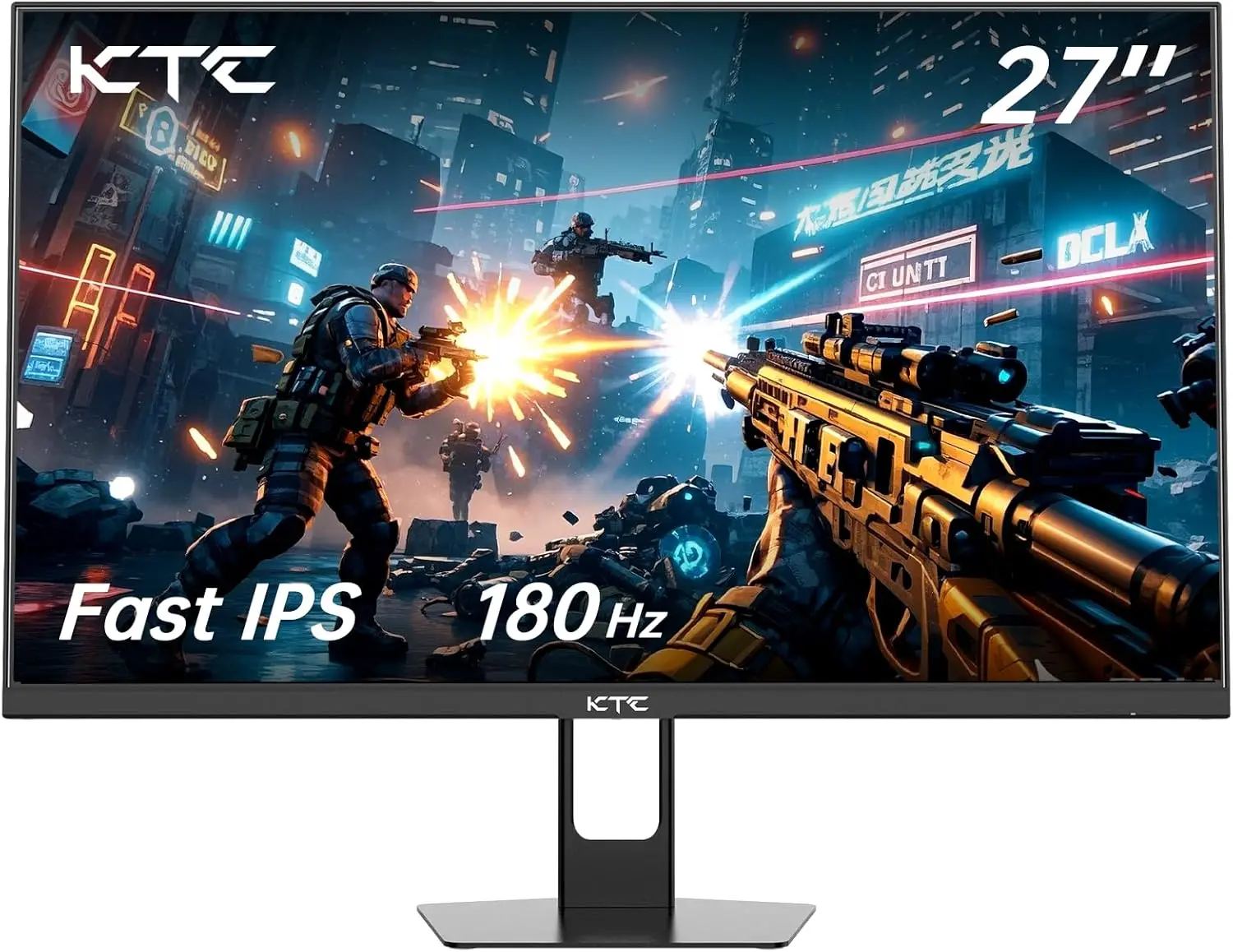 27" 180Hz 1Ms Fast Ips Gaming Monitor, Fhd 1080P, HDMI 2.0 & Dp 1.4, Freesync, Hdr10