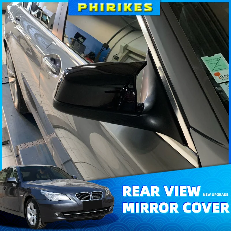 

For BMW 5 6 7 Series E60 E61 E63 E64 F01 F02-F04 F06 F07 F10 F11 F12 F13 Carbon Fiber Black Side Wing Rearview Mirror Cover Caps