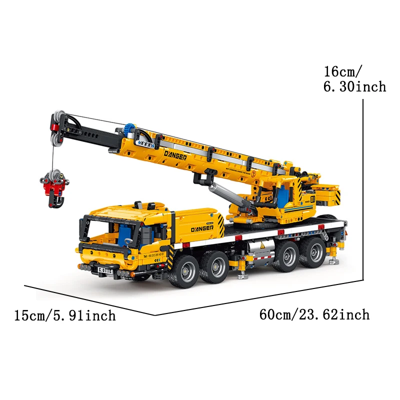 Juego de bloques de construcción de grúa con motor de potencia RC y control por aplicación serie técnica ingeniero coche montaje modelo Kits juguetes regalo de cumpleaños