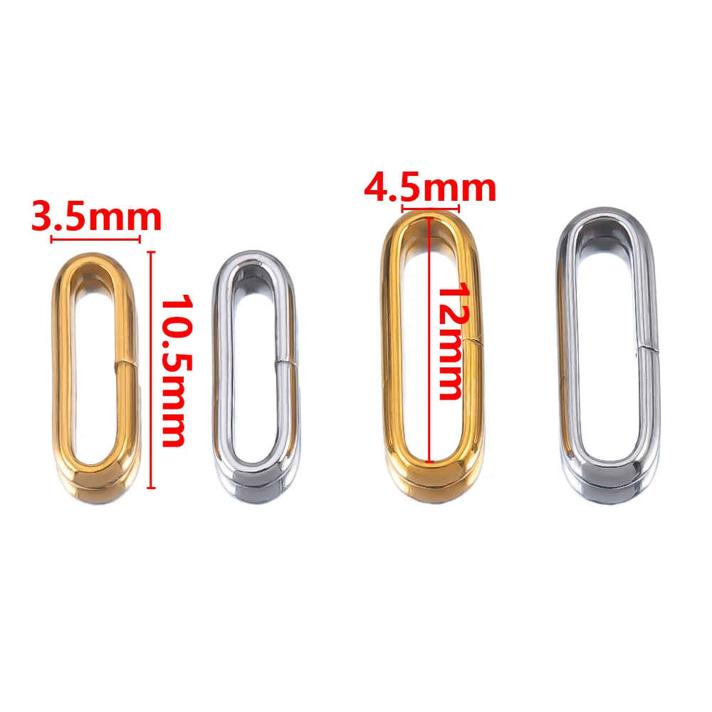 10pc Stainless Steel Multi Size Square Bail Clasp Pendant Charm Connector Buckle Clip Clasp Necklace DIY Jewelry Making Supplies image 6