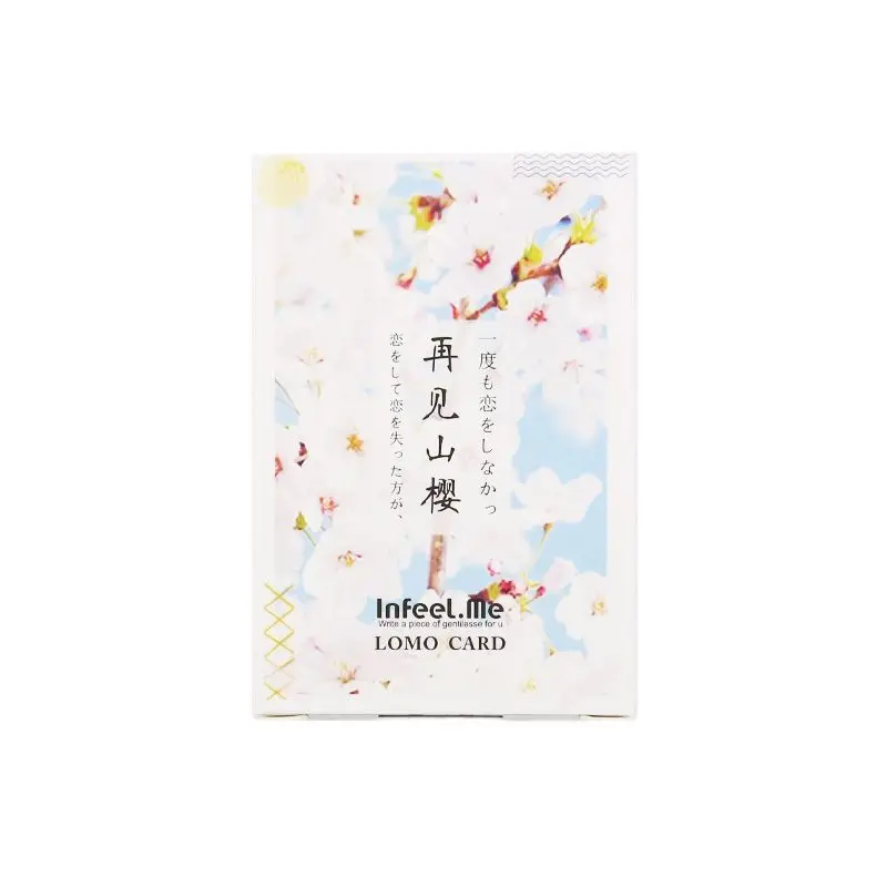 28 Sheets/Set Beautiful Cherry Blossoms Series Mini lovable lomo card literature and art blessing note decoration wall sticker