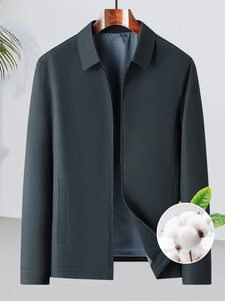 

Pure Cotton Men's Jaet Spring Season Zipper Collar Casual Sle Busin Casual Outerwear Long Sve Stand Fit TUCANO