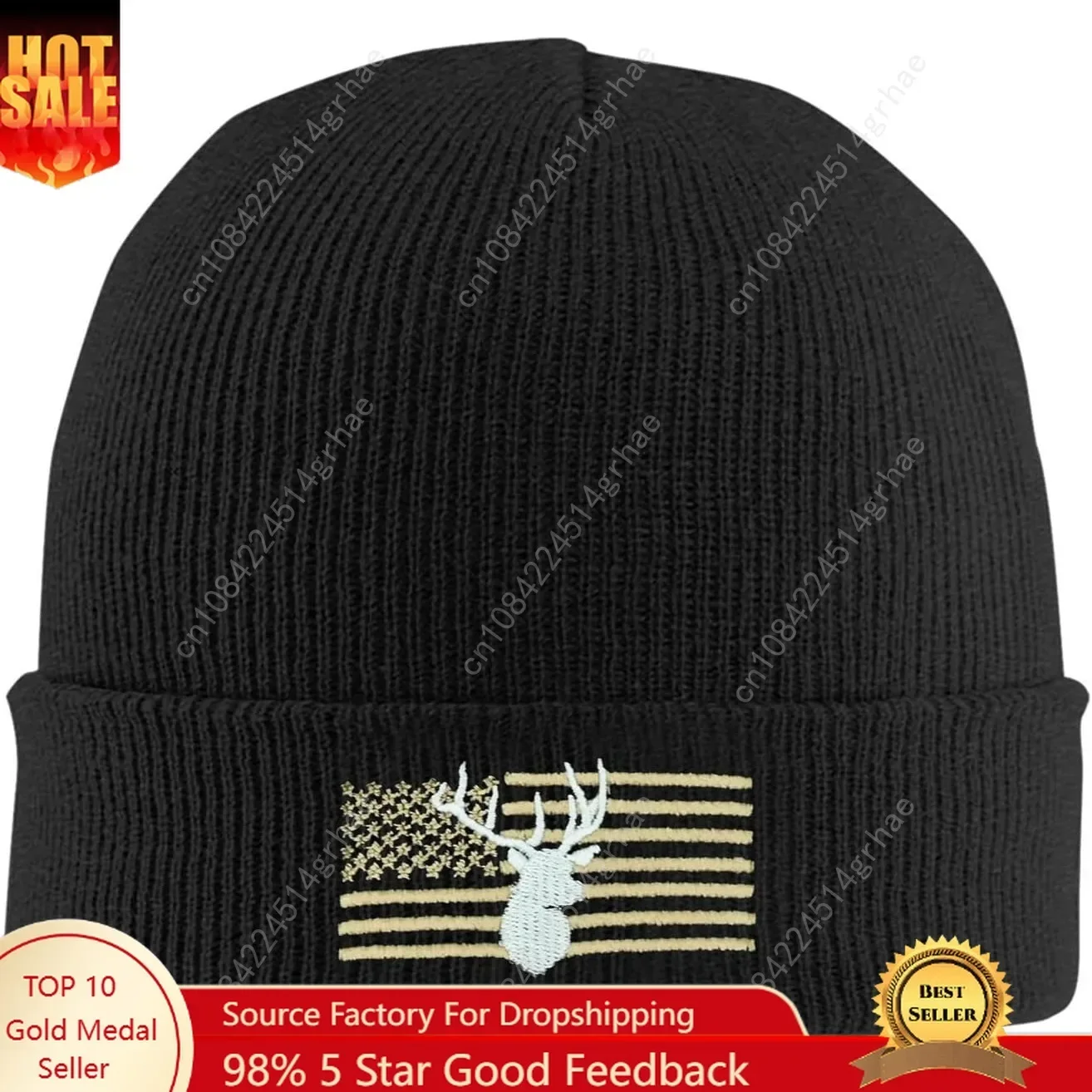 

Rose Embroidered Beanie Cap Soft Knit Hat for Women Men Chemo Sleep