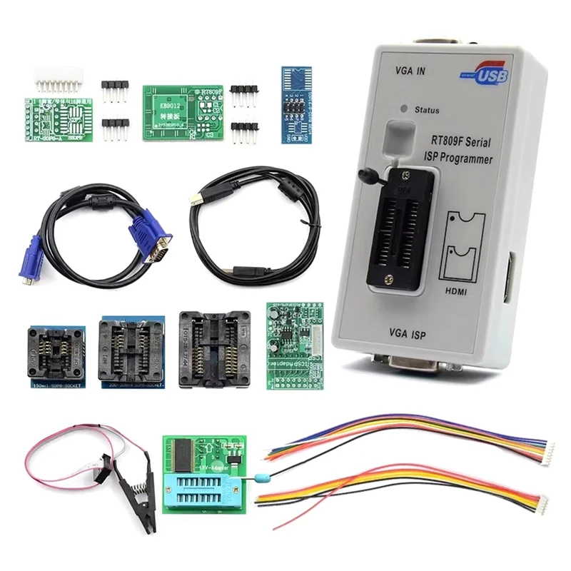 ABGN RT809F Serial ISP Programmer Kit With Adapters Universal Programming Tool