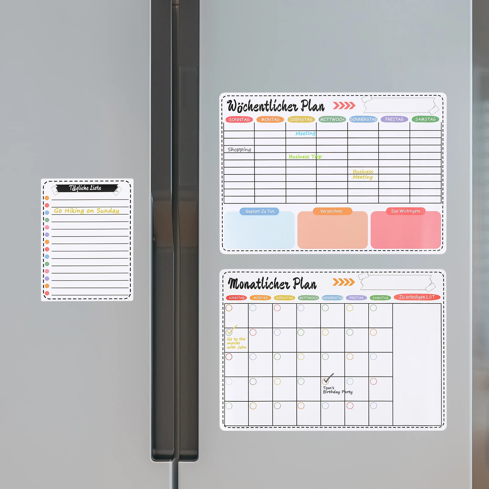 

1 set Magnetic Whiteboard For Weekly Monthly Planner Dry Erase Board Organizer Home School Kitchen Reusable Sturdy Synthetic