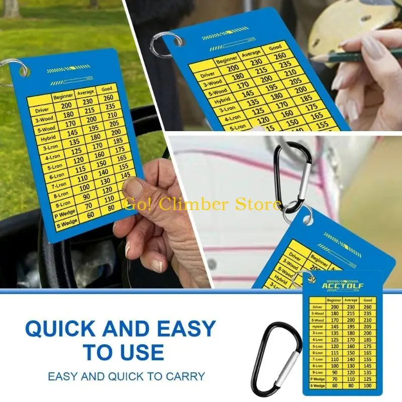 Q84C Golfs Club Chart Card Golfer Quick Reference Distance Card Golfer Golfs Club Estimation Golfing Guide Card
