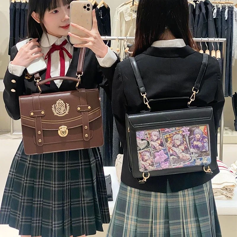 

New Japanese Sweet Women Ita Bag Cute JK Lolita Girl Transparent Handbags Fashion Large Capacity Tote Bag Shoulder Bag Backpack
