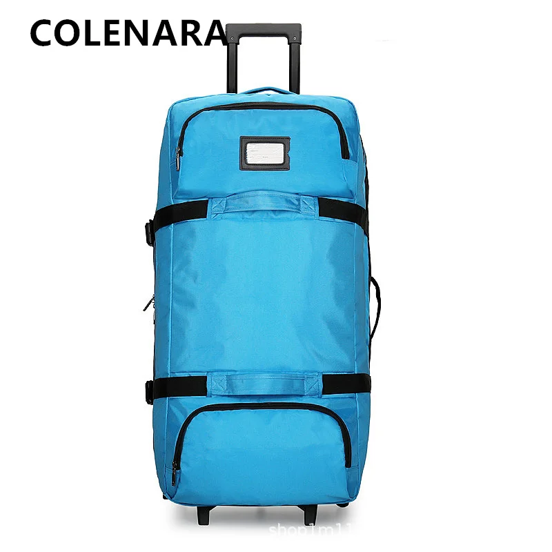 COLENARA Rollkoffer, faltbare Trolley-Tasche, Oxford-Stoff, übergroße Kapazität, Aufbewahrung, Reisetasche, Versand mit Rollgepäck