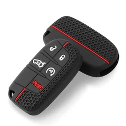 Silicone Car Key Cover Case Protect For Jeep Grand Cherokee Compass Dodge Charger Chrysler 200 300 300C Key Chain Auto Parts
