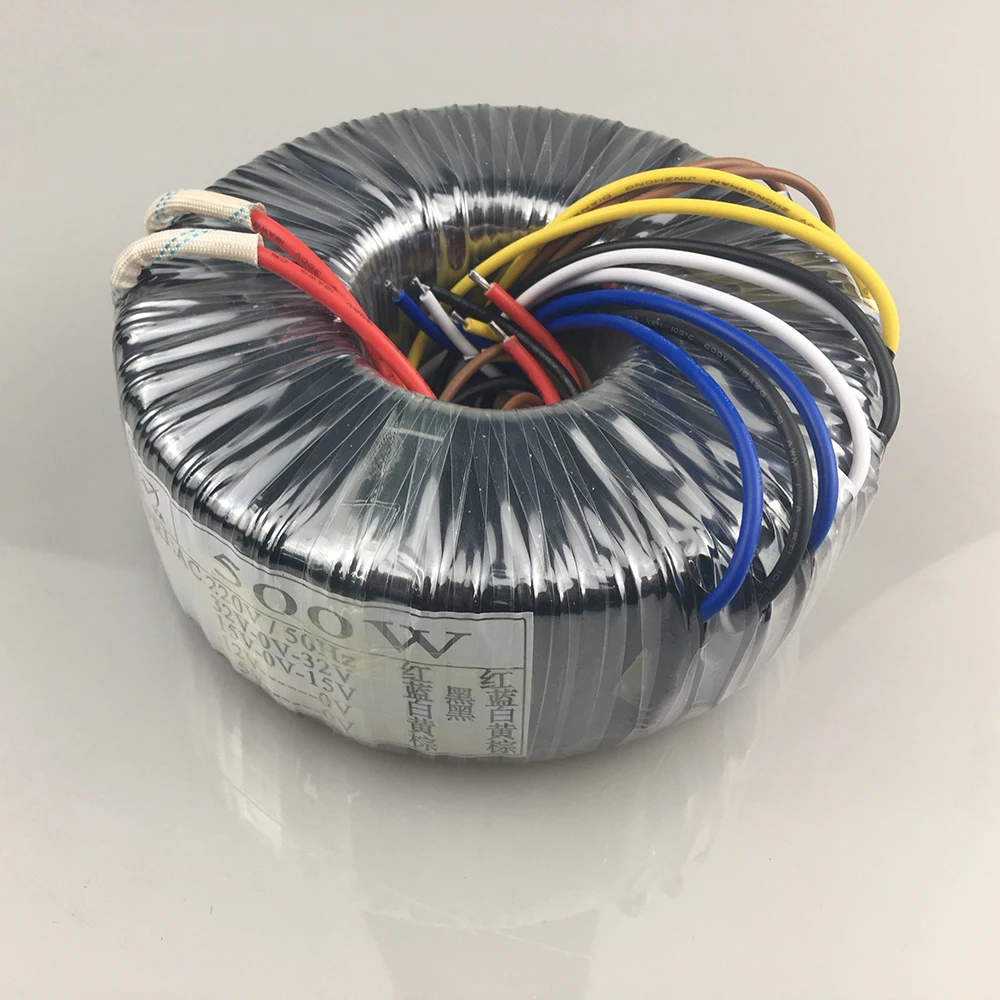 500W Toroidal Transformer 220V to Dual 32V Dual 15V Single 12V Single 5V HIFI Amplifier Power Transformer DIY Accessories