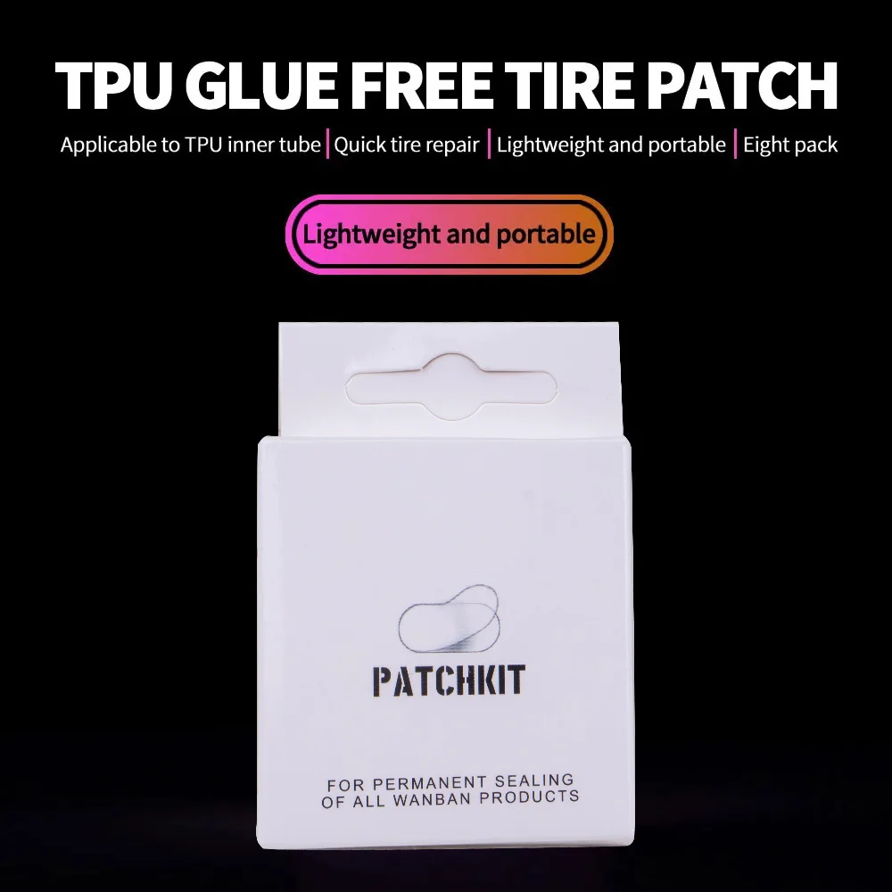 Bike TPU Inner Tube Tire Patch Patchkit Tools Repair Kit 8pcs Road MTB Folding Bicycle Glue Free Material Air Sticker