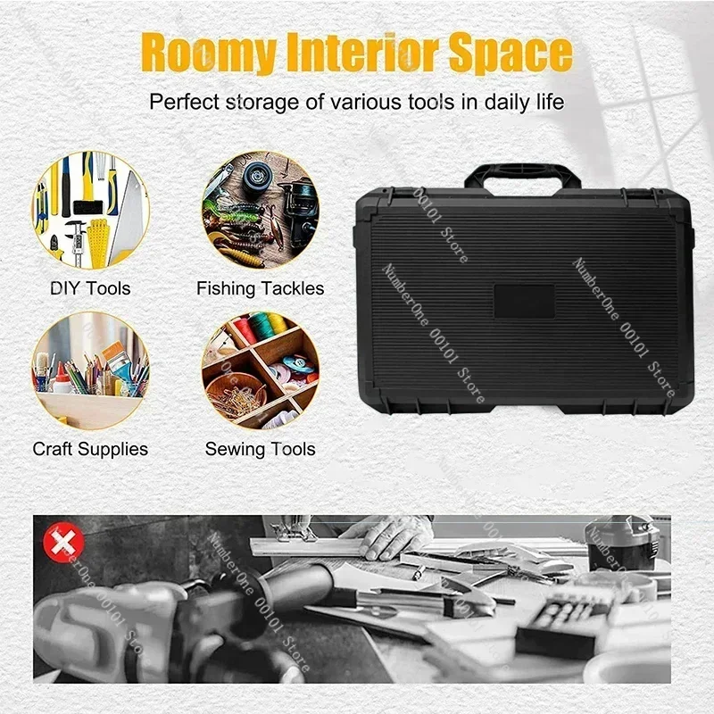 Tools Safety for Toolbox Plastic Hard Instrument Case Rigid Tool Suitcase Box Foam With Pelican Storage