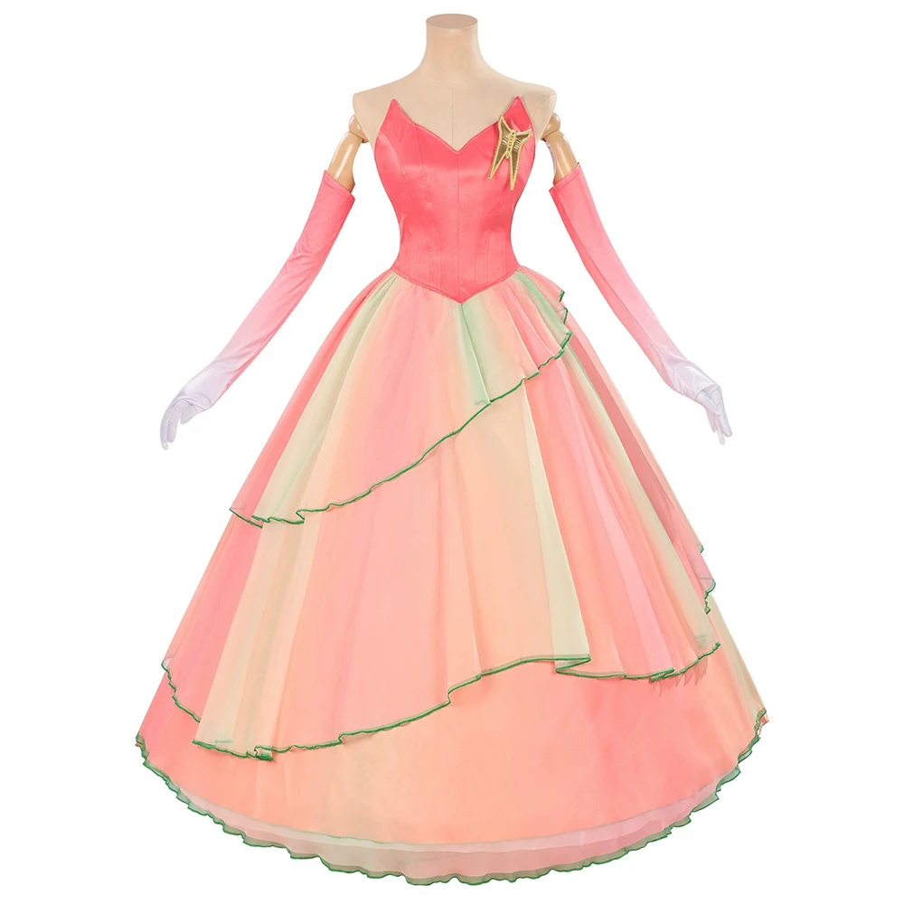 ชุดคอสเพลย์เจ้าหญิงกลินดาจากภาพยนตร์วิคิด ฟอร์ กู๊ด สำหรับผู้หญิง เสื้อ กระโปรง ชุดเต็ม ชุดยูนิฟอร์มสำหรับการแสดงบนเวที งานคาร์นิวัล และงานแฟนซี