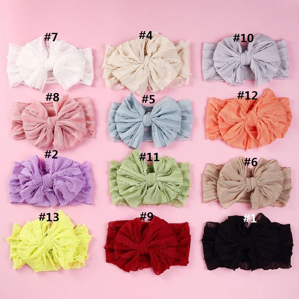 Baby Girls Cute Mesh Lace Bow Headband Soft Elastic Hairband Decorative Kids Hair Accessories Newborn Infant Photography Props image 6