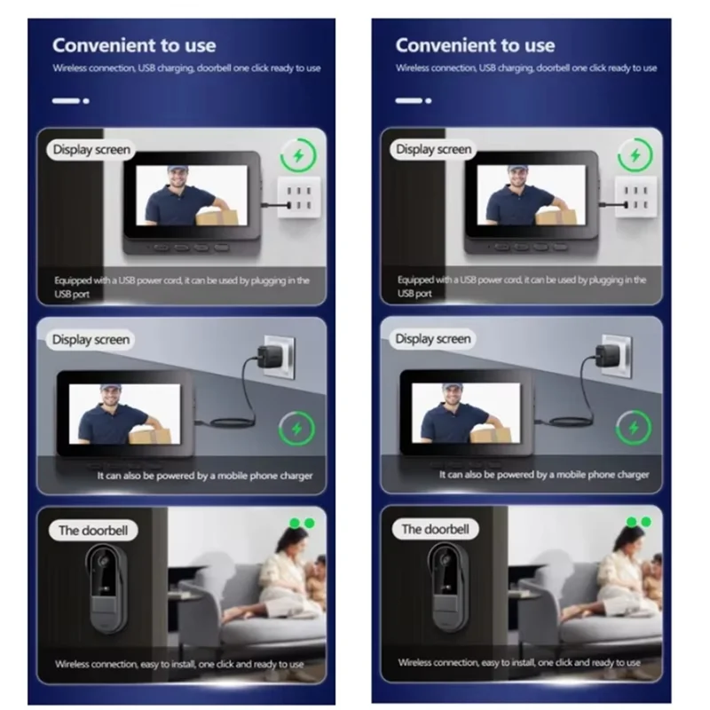 ABGR-домофон, ночной HD-Vision, 4,3-дюймовый IPS-экран, водонепроницаемая камера дверного звонка, умный дом, безопасность, видео за звонком