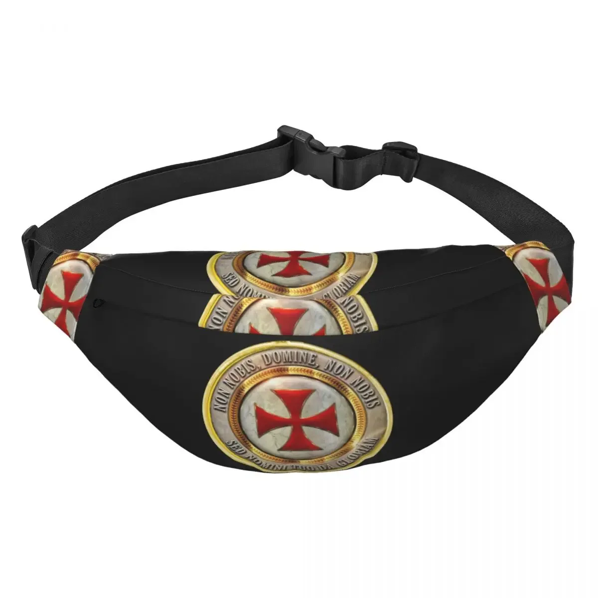 Medieval Symbol Templar Cross Fanny Pack Knights Templar Masonic Sling Crossbody Waist Bag Travel Hiking Phone Money Pouch