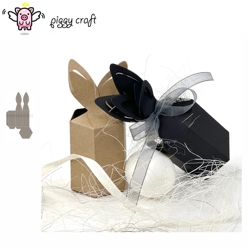 Piggy Craft Metall-Stanzformen, geschnittene Matrizenform, Osterhase, Geschenkbox, Sammelalbum, Papierhandwerk, Messerform, Klingenstanzer, Schablonen