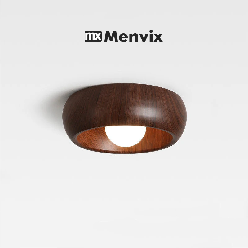 

Minimalist Creative Wood Grain Color Ceiling Lamp For Bedroom Living Room Full Spectrum Corridor Hallway Balcony Ceiling Light