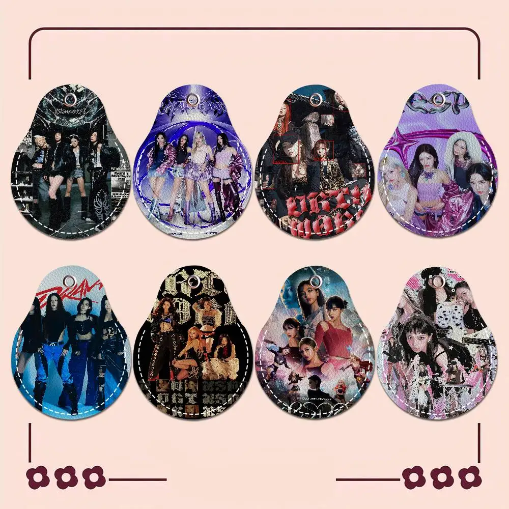 

MGirl Group Kpop A-Aespa брелок для ключей сумка для ключей кожаный держатель для карт брелок для ключей дверной замок бирки доступа