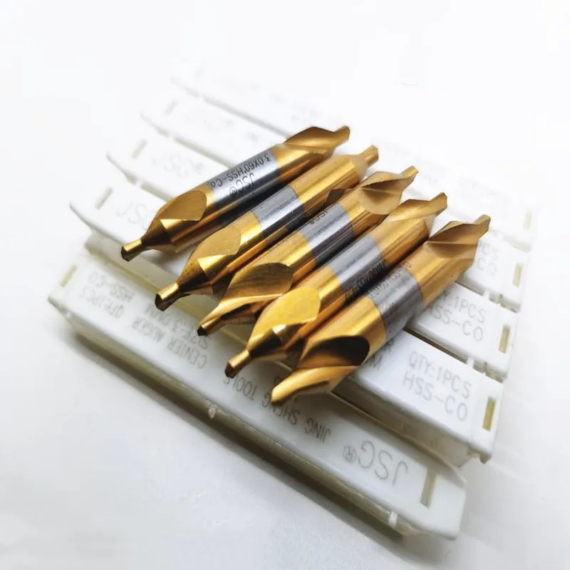 M35 cobalt plated titanium center drill A1-A6mm, suitable for stainless steel metal chamfering positioning CNC lathe drill bits