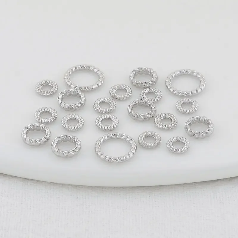 4MM 6MM 8MM 14K Gold Color Plated Brass Closed Rings Round Circle Charms Pendants High Quality Jewelry Findings Accessories