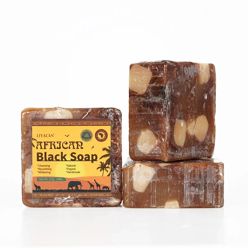 Natural African Black Soap With Organic Shea Butter Anti Rebelles Treatment Acne Moisturizing SkinCare Handmade Beauty Body Bath