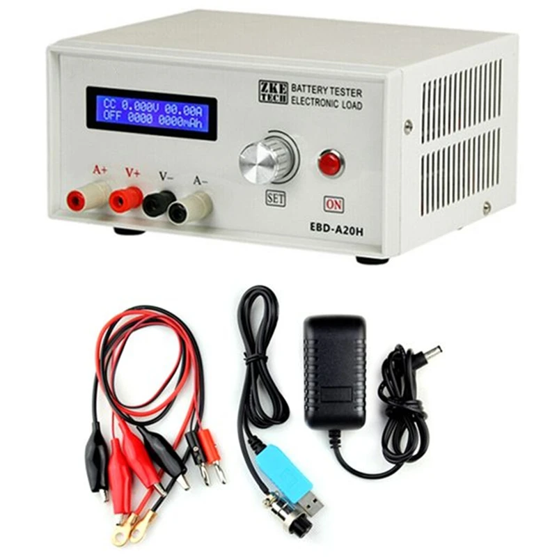 EBD-A20H Battery Tester 30V 20A 200W Multifunction Direct Current Electronic Load Discharger Support PC Online EU Plug