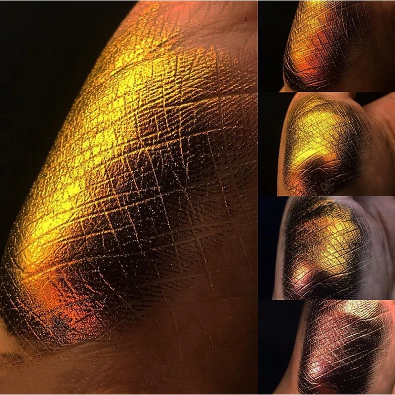 카멜레온 글리터 아이섀도우 파우더 메탈릭 울트라 파인 하이라이터 크롬 블루 퍼플 펄 샤이니 파우더, 다기능 메이크업