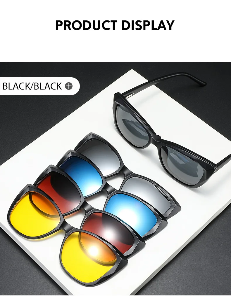 Vcka 10 in 1 Frauen Katzenauge Myopie Sonnenbrille Mode polarisierten Magnet clip auf Brille verschreibung pflicht ige Brillen gestelle-0.5 ~-6,0 – Detail 7