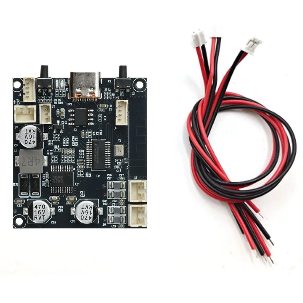 3.7V Battery Powered BT 6.0 Stereo Amplifier Module 2*5W Dual Channel Integrated Charge Boost Type C AAC SBC Decoder Bass Board