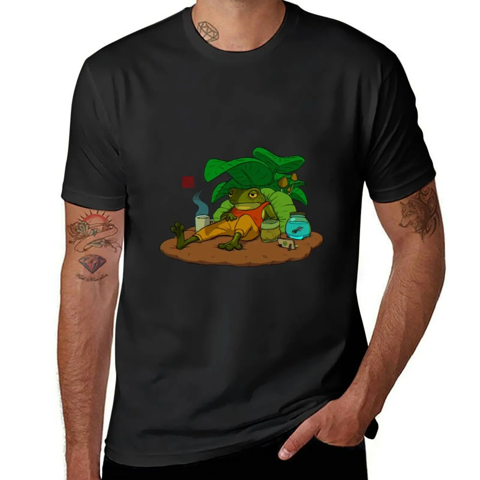 A Frog and His Son Tired T-Shirt plain oversizeds for a boy oversized black t-shirts for men