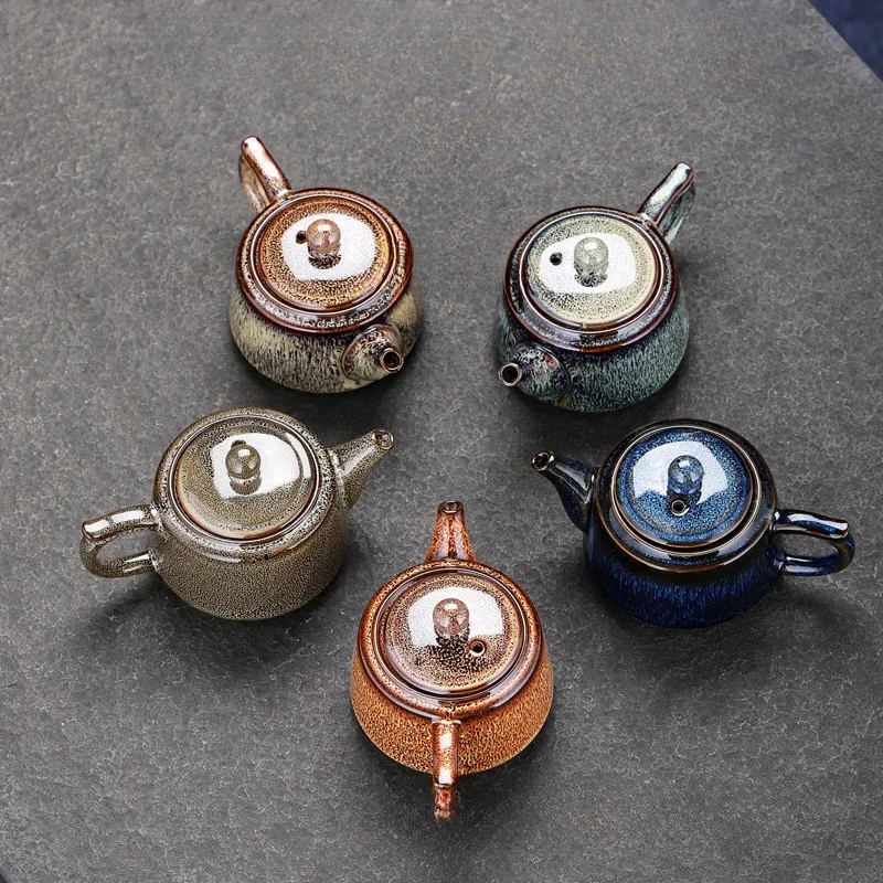 Kiln Glazed Ceramic Tea Pot Small Jun Porcelain Kung Fu Set Simple and Personalized Single Teapot view 2