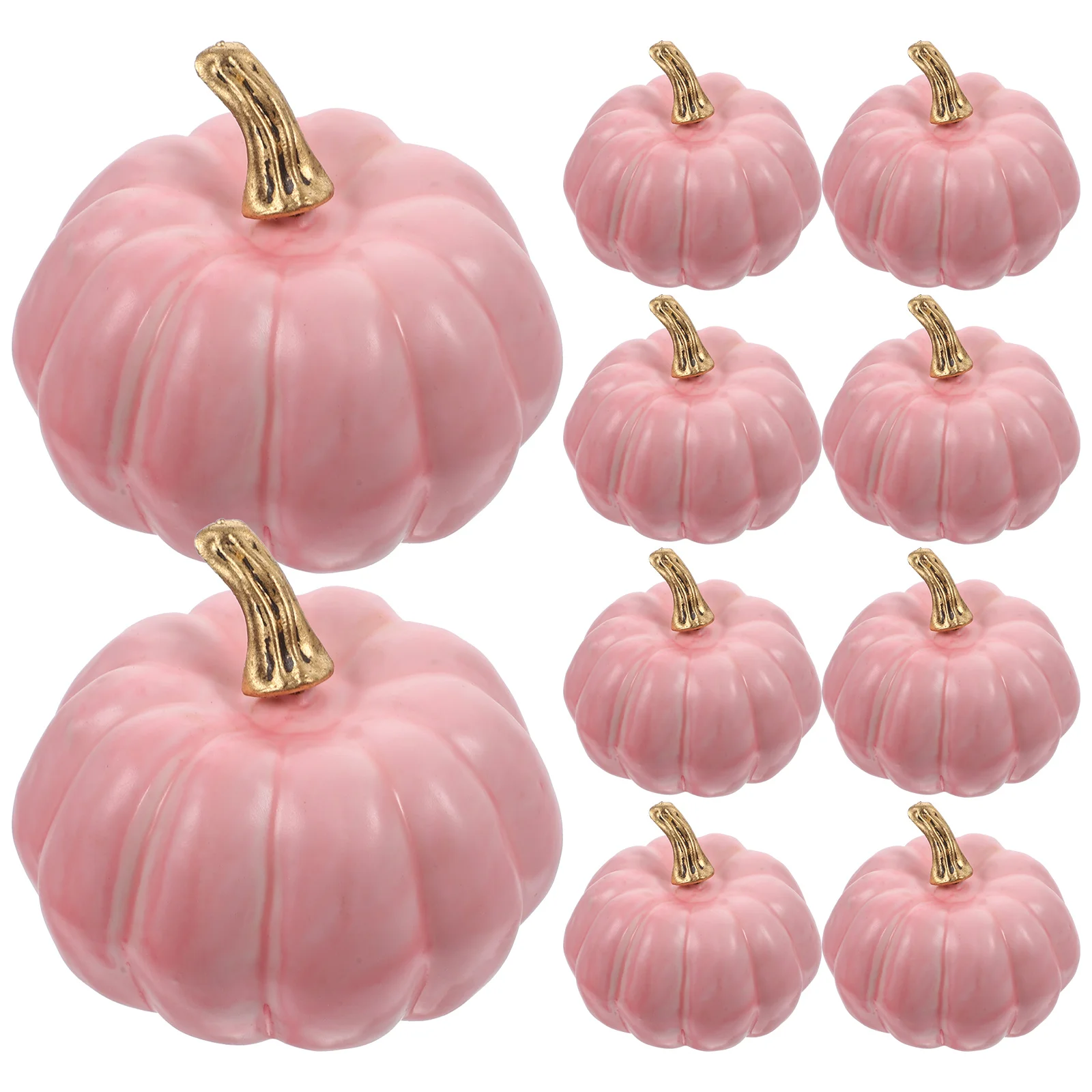 10 Stück Halloween-Kürbis-Dekorations-Requisiten, 10 Stück/Packung (rosa), Schaumstoffe, künstliche Kürbisse, Ornament