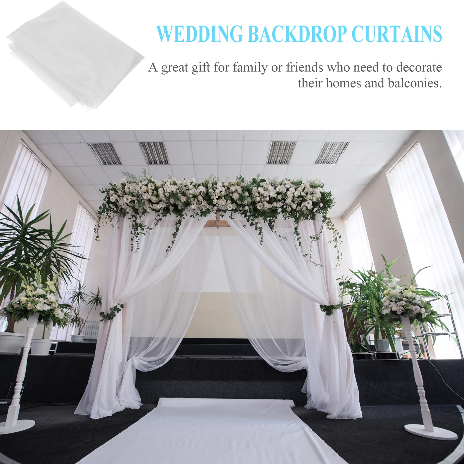 

Tulle Backdrop Curtain with 108x540cm Elegant Drapes for Photography Wedding Birthday Celebration Decor Scene Setup