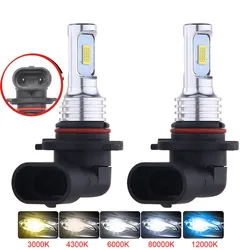 Bombillas LED CSP para coche, lámpara antiniebla delantera, blanca, 9006 K, 9005 HB4 6000 HB3 P13W PSX24W H8 H11 H7 H4, 2 piezas