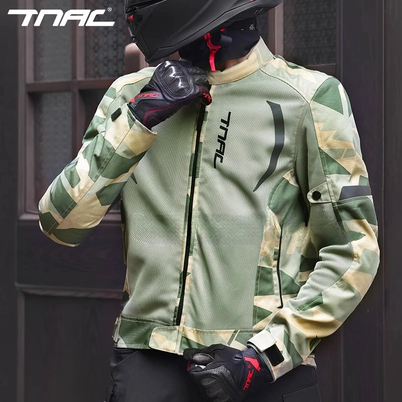 

TNAC Motorcycle Summer Riding Jacket Mesh Breathable Bat Commuter Motorcycle Anti-fall Motorcycle Clothes Chaqueta Moto