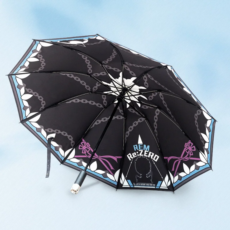 Re:Life in a different world from zero Re0 ReZero Anime Rem Emilia Automatic Umbrella Rain Anti UV Parasol Manga Role Gift