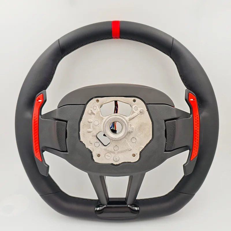 With M1 M2 Button RED Top Stripe LCI Steering Wheel for BMW X5 G05 X6 G06 G20 G22 G30 M2 G87 M3 G80 M4 G82 G42 M5 F90 F97 M340i