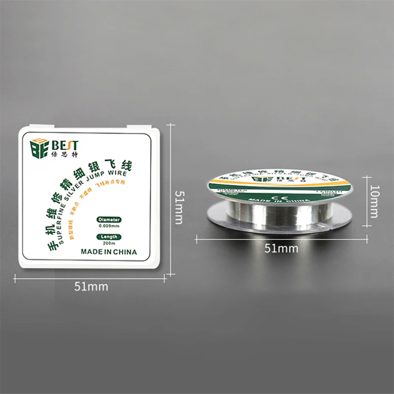 200M 0.009mm filo di salto in argento Ultra Fine isolato Fly Line per iPhone scheda madre saldatura riparazione Superfine PCB Jumper Wire