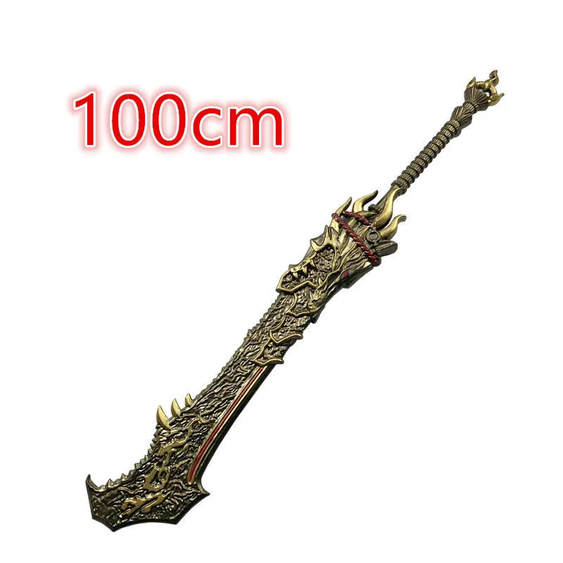 1:1 Game Naraka Bladepoint Sword Cosplay Wolf Lord Broadblade Cosplay Safety PU Weapons Halloween Role Playing Model Toy 100cm