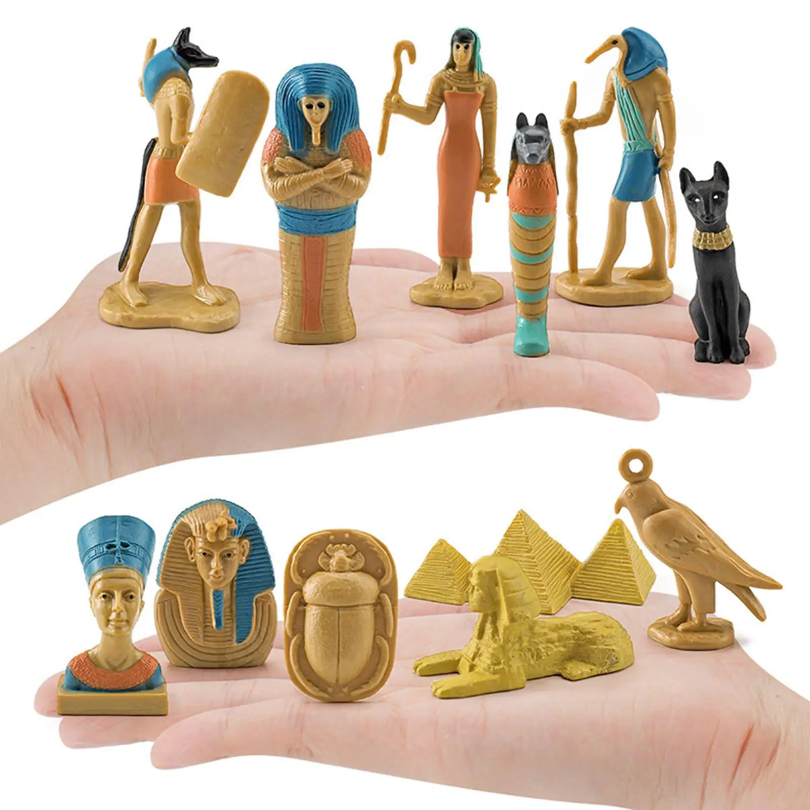 

12 Pieces Ancient Egypt Figures, Novelty Egyptian Ornaments Bastet King Tutankhamen