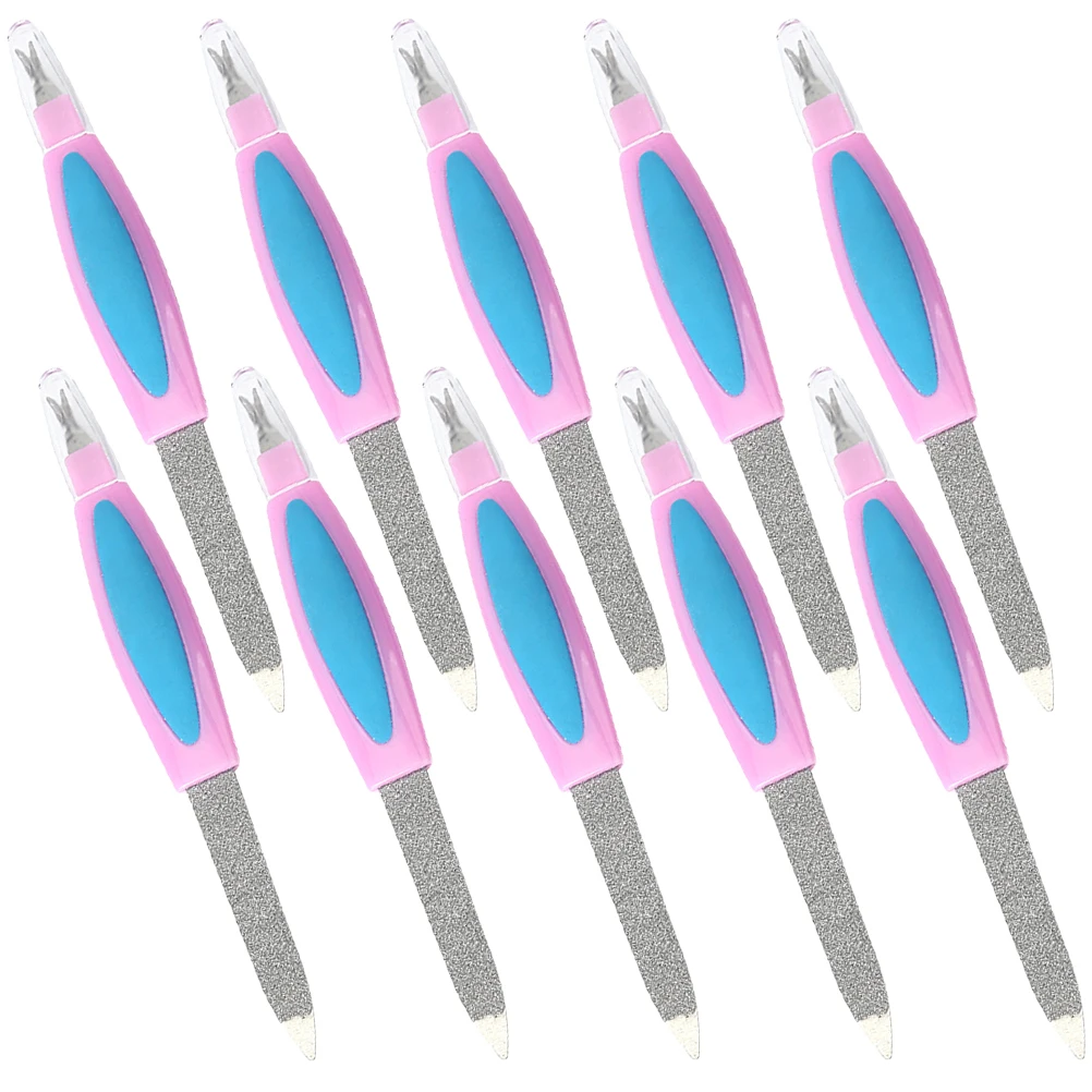 10 قطعة مجموعة ملفات مزدوجة الأطراف أدوات مانيكير وباديكير مزدوجة الجوانب لتشكيل تنعيم تلميع إزالة الجلد الميت أظافر قابلة لإعادة الاستخدام #6