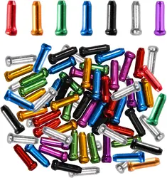 50Pcs Bike Inner Cable End Caps Alloy Road Mountain Bikes Brake Tips Shift Cable End Crimps