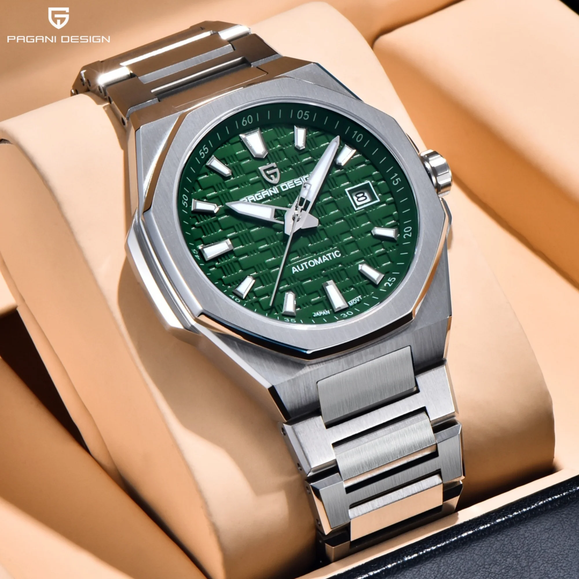 PAGANI DESIGN 2025 ساعة ميكانيكية جديدة للرجال ميوتا 8215 ريترو الأعمال الياقوت الزجاج مضيئة الفولاذ المقاوم للصدأ Reloj Hombre